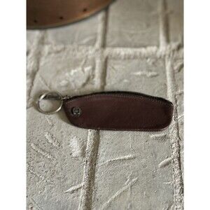 Vintage Etienne Aigner Oxblood Leather Small Change Purse / Key Holder Keychain